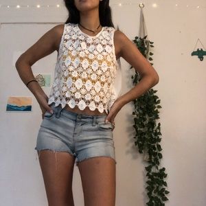 Sheer Crochet Crop Top